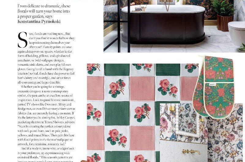 Magazine feature about floral patterns coming back in style.