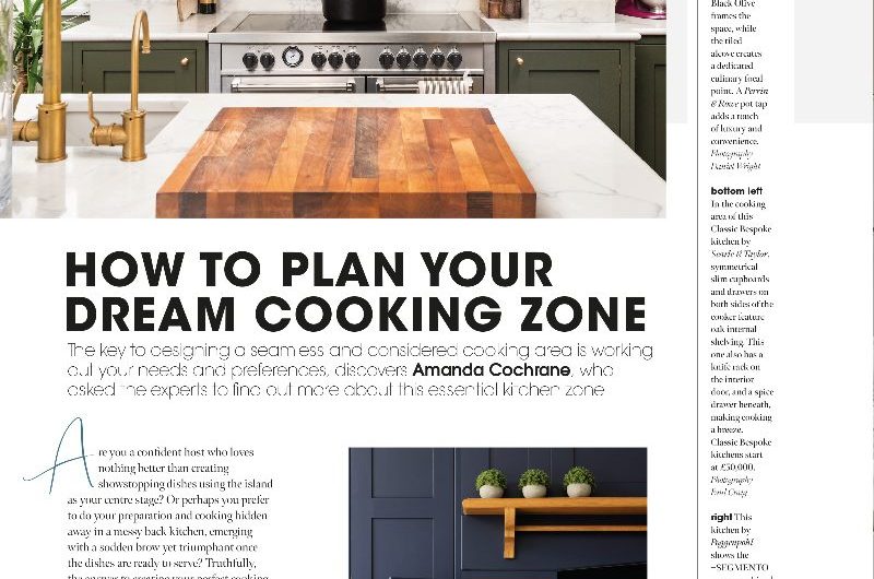 Kitchens Bedrooms & Bathrooms magazine feature about planning a cooking zone.