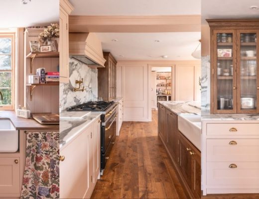 Herringbone pink kitchen