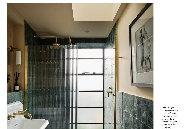 Kitchens Bedrooms & Bathrooms magazine feature on adding texture to bathrooms.
