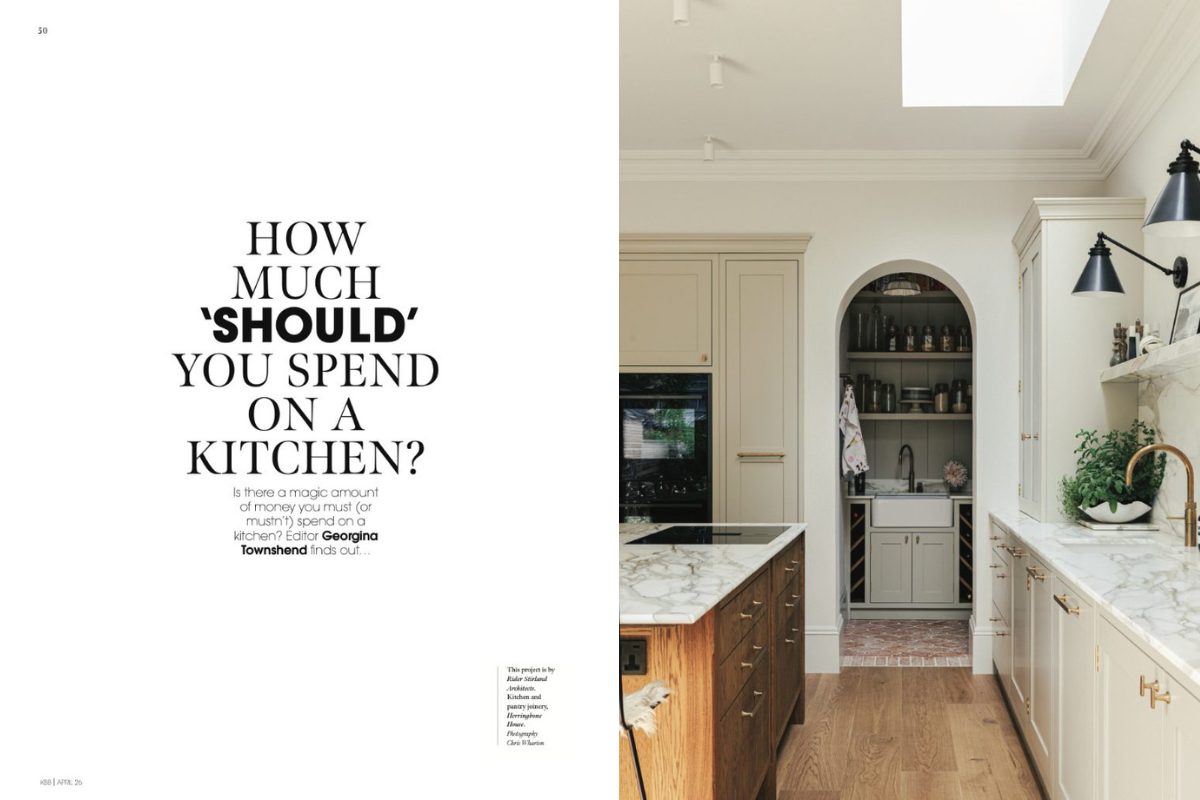 Magazine feature about the cost behind a new kitchen.