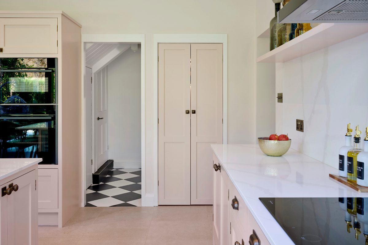 View of the closed pantry.