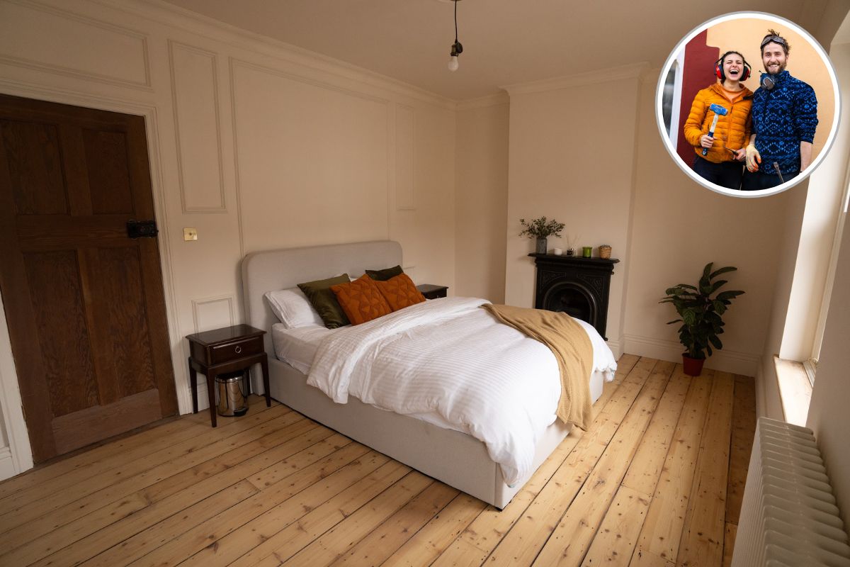 A calm bedroom renovation which retains the character of the Victorian property.