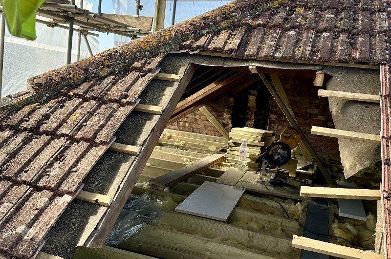 The structural flooring of the loft conversion.