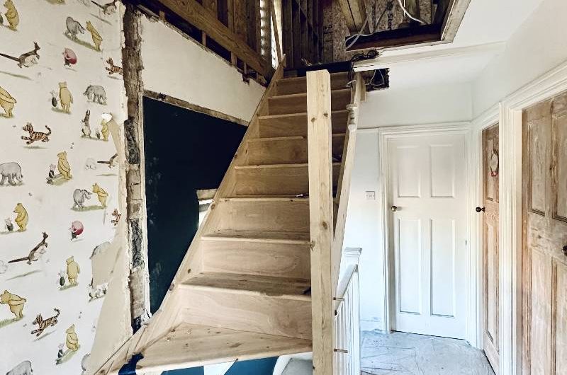 Staircase being built.