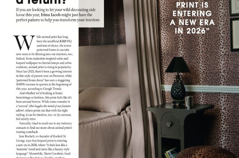 KBB magazine article about the return of animal print this spring.