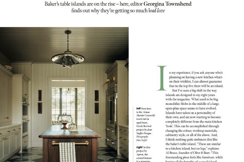 KBB magazine feature on baker's table islands.