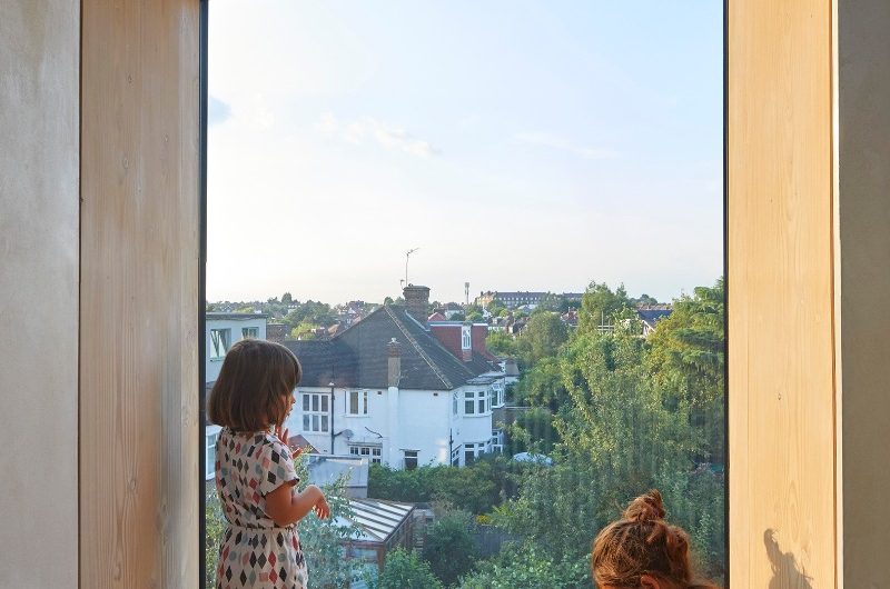 A reading pod in a loft conversion.