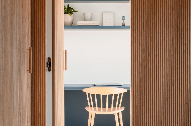 A home office in a loft conversion.