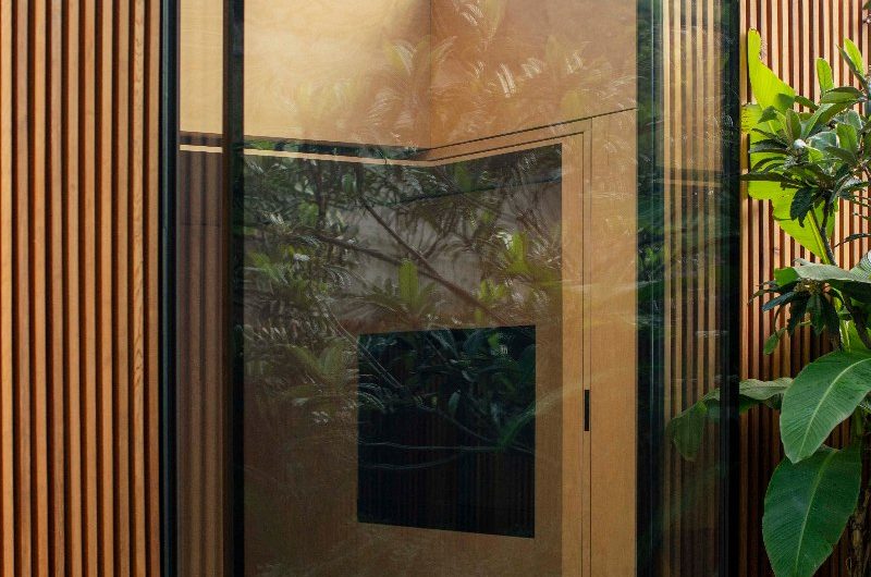 Outside view of an oriel window.