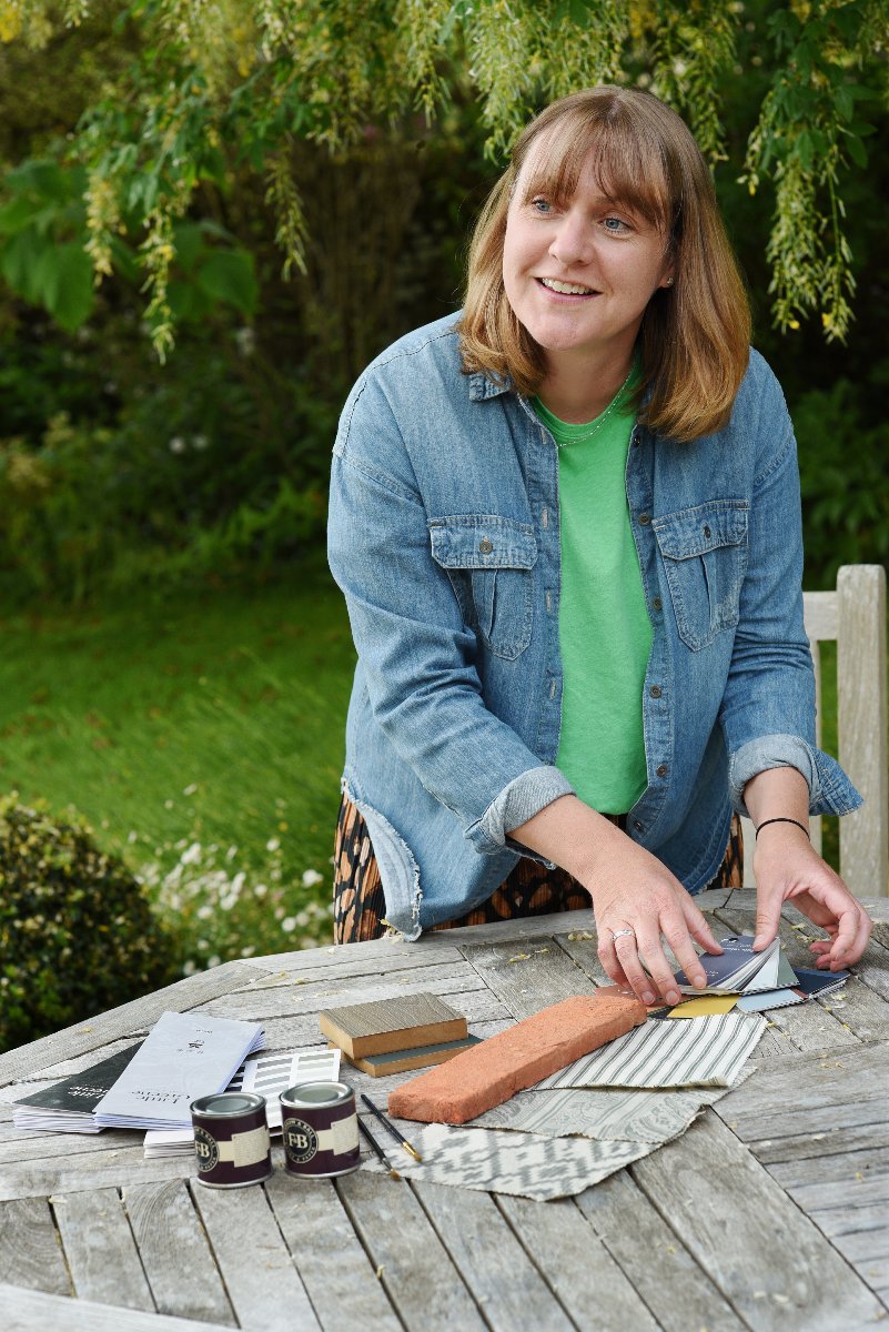 Homeowner Claire putting together a moodboard.