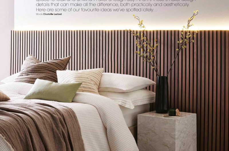 Kitchens Bedrooms & Bathrooms magazine article about bedroom details.