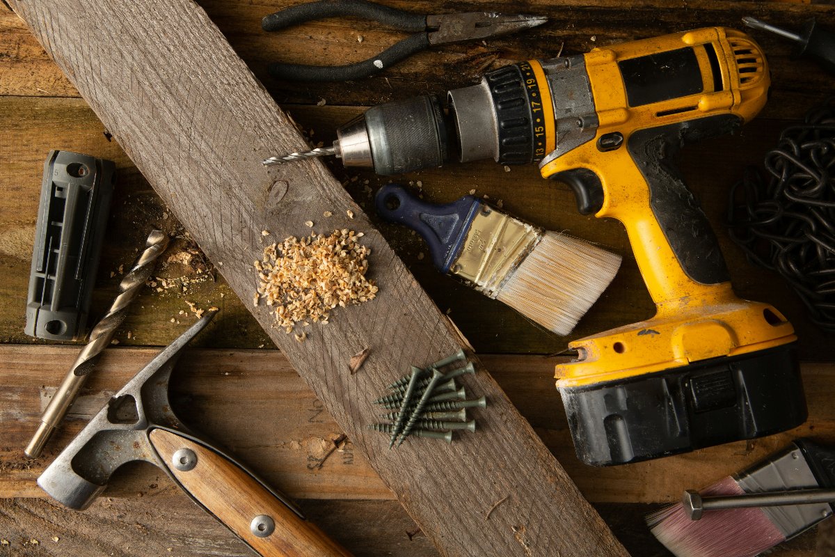 Building tools and materials.