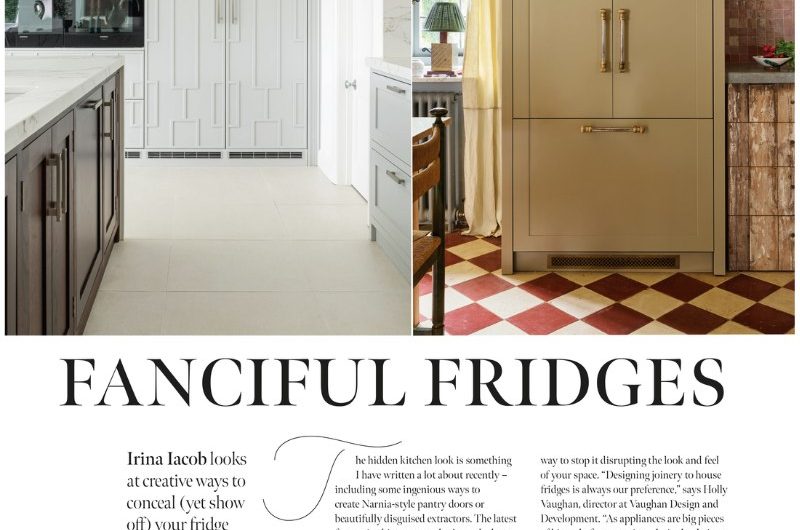 Magazine article about bespoke fridge cabinets.