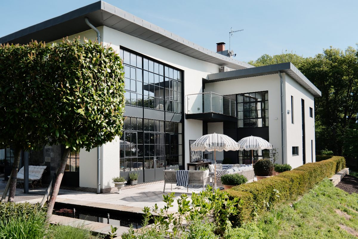 Two-storey house in Sheffield with Crittall glazing.
