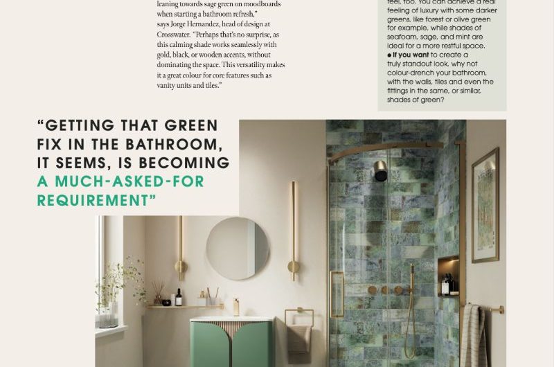 Magazine feature on bathroom wishlist items.