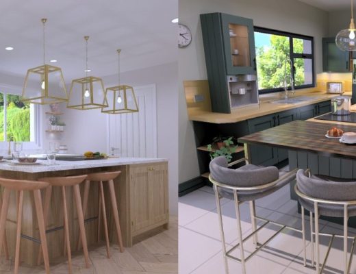 Dark green kitchen