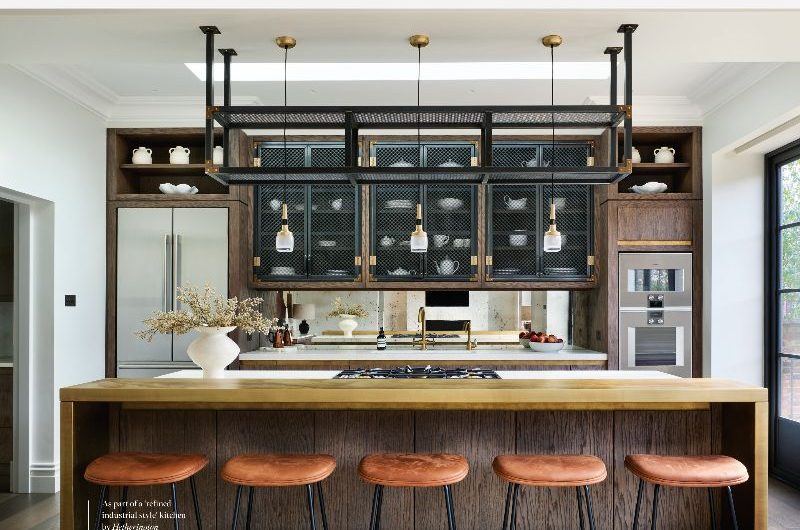 Magazine feature on kitchen islands with seating.