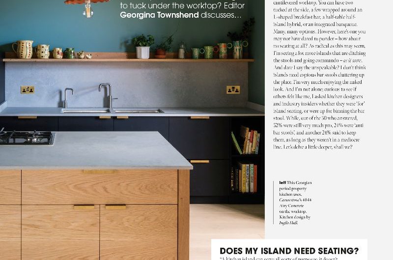 Magazine feature on units without bar stools.