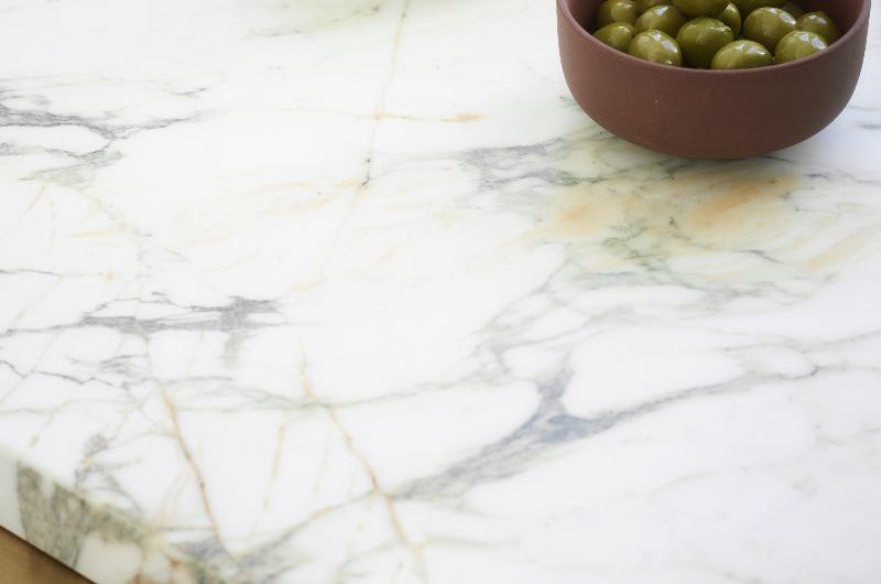 Closeup at the honed marble surface.