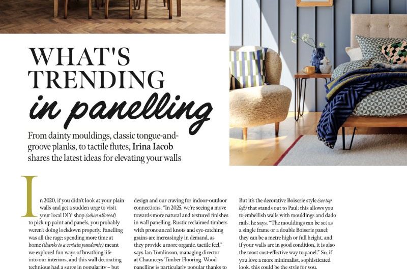 Magazine feature on wall panelling.