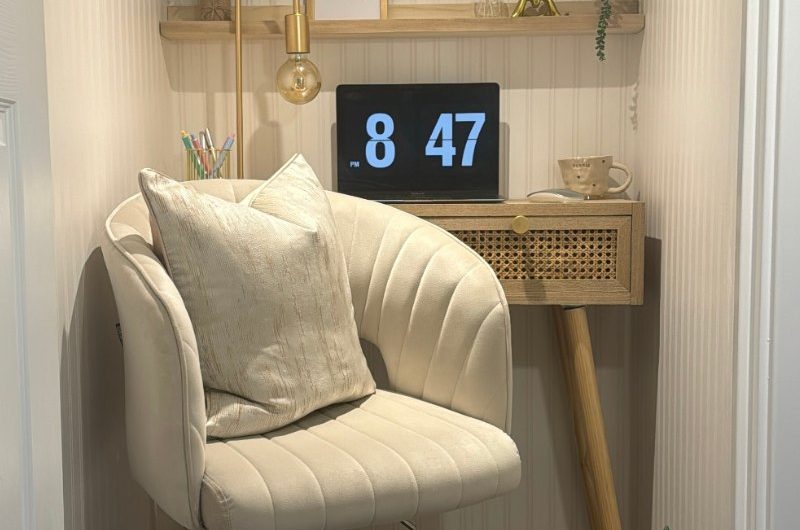 A cosy nook turned into a home office.