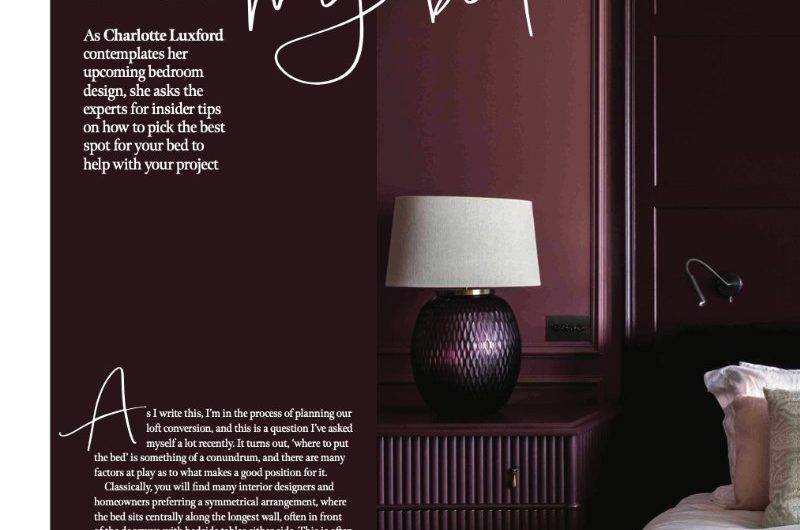 Magazine feature on deciding where to position the bed.