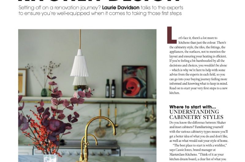 Magazine feature on designing a kitchen.