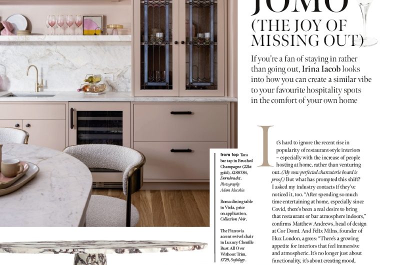 Kitchens Bedrooms & Bathrooms magazine feature on restaurant-style interiors.